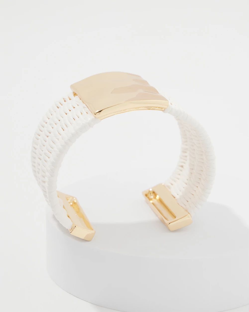 Ecru Raffia + Gold Cuff