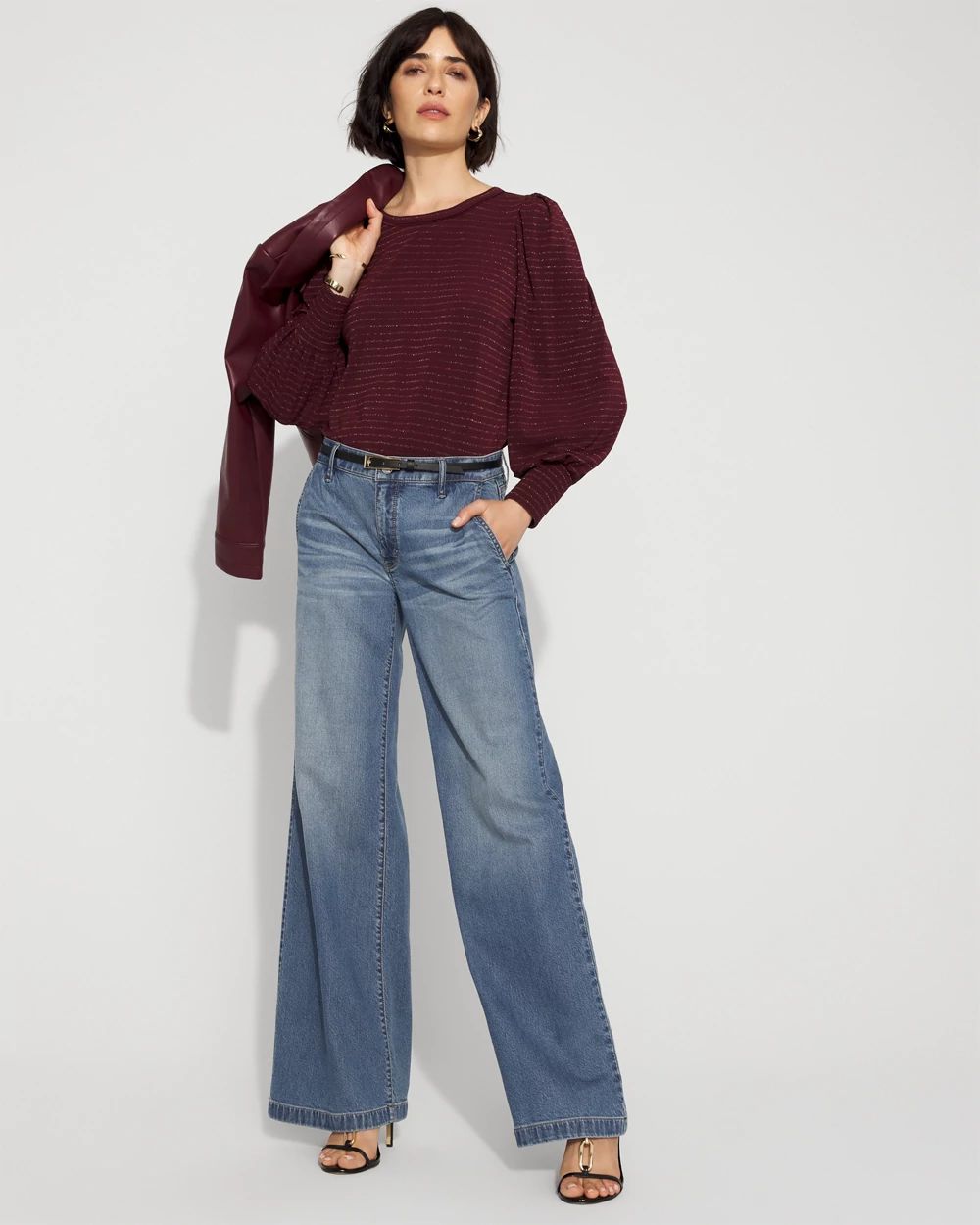 Long Sleeve Tee with Smocked Cuffs