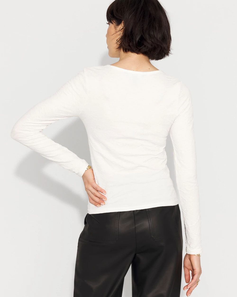 WHBM FORME™ Seamless Jacquard Scoop Neck Tee