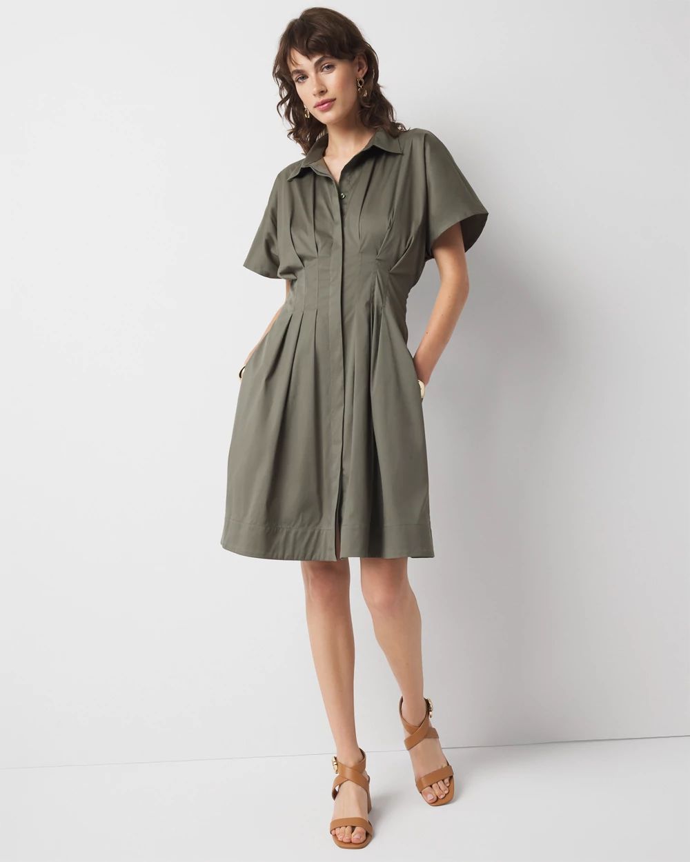 Poplin Corset Shirt Dress
