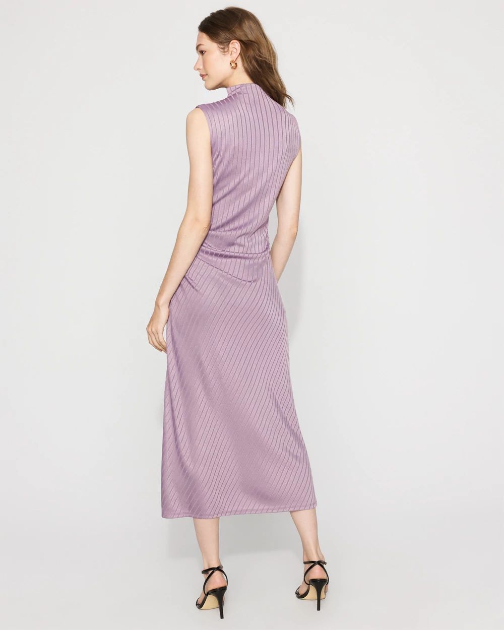Mock Neck Ribbed Maxi Dress