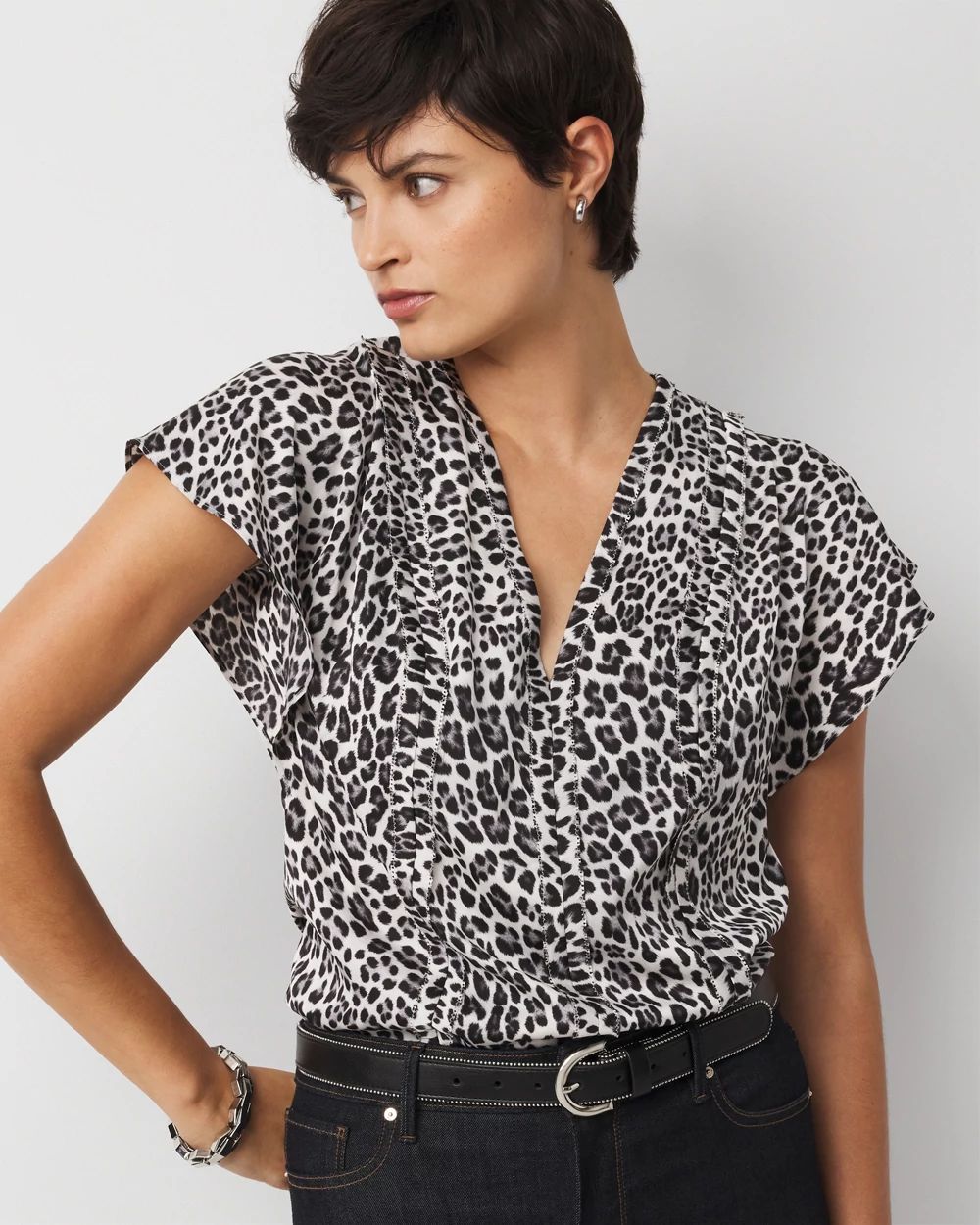 Flutter Sleeve Satin Shell Top