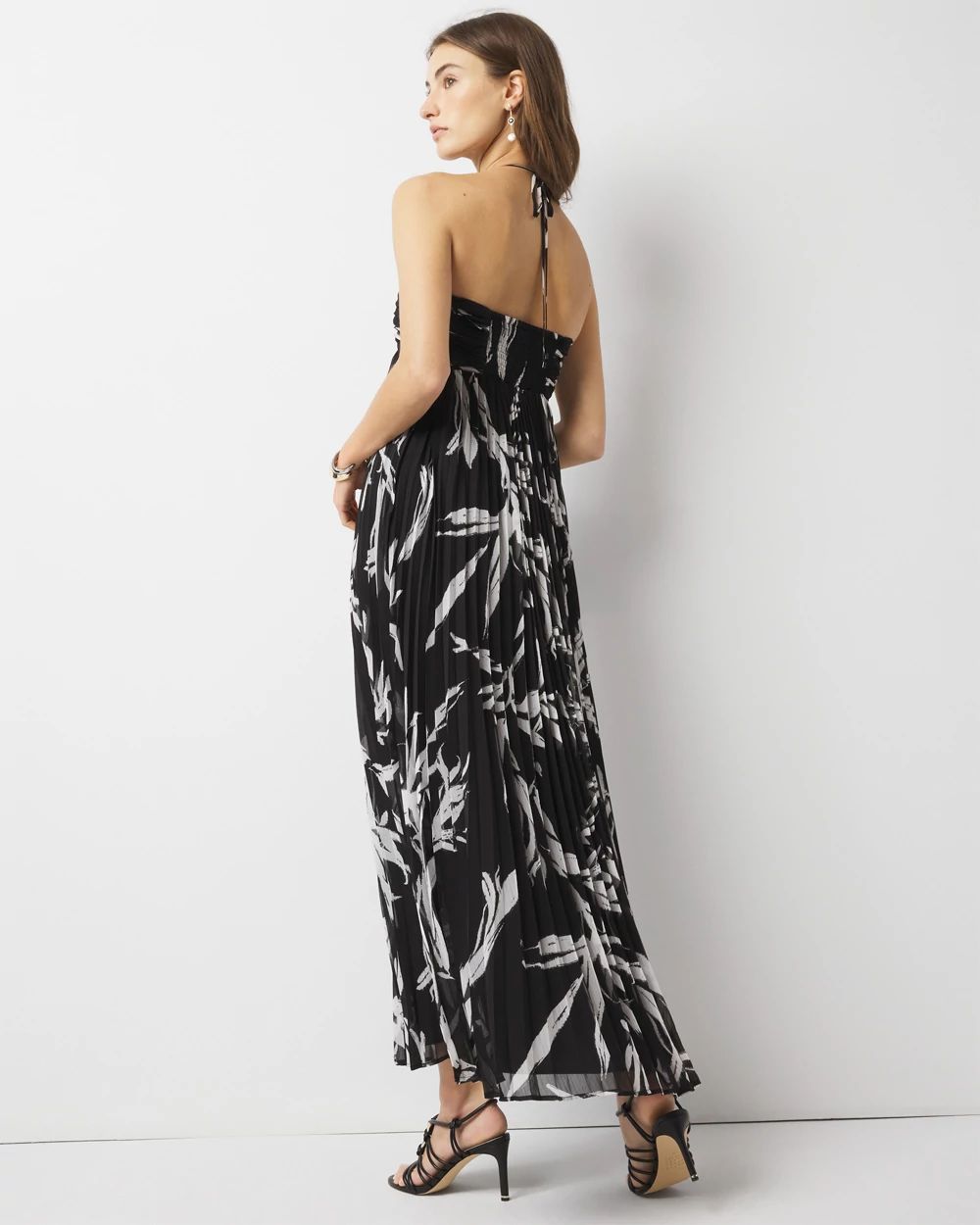 Halter Pleated Maxi Dress