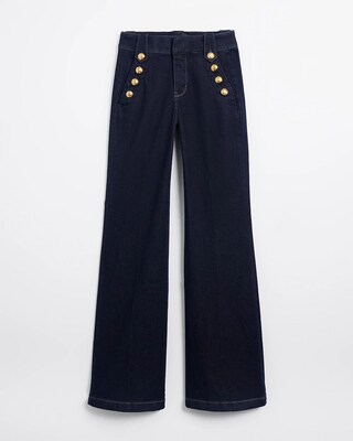 High-Rise Mariner Wide Leg Jeans click to view larger image.