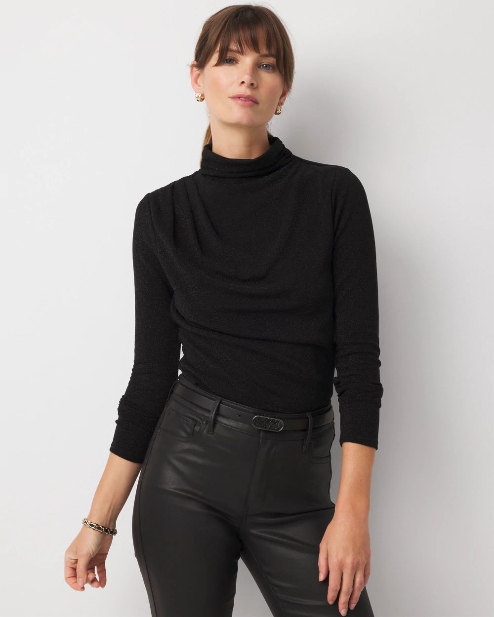 WHBM FORME™ Stretch Metallic Long-Sleeve Tee