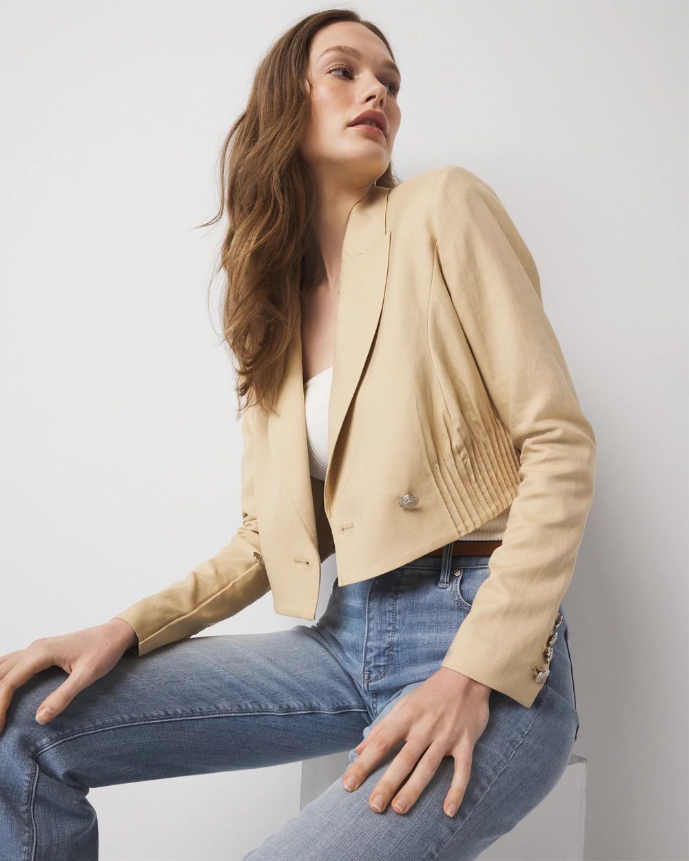 Cropped Double-Breasted Jacket