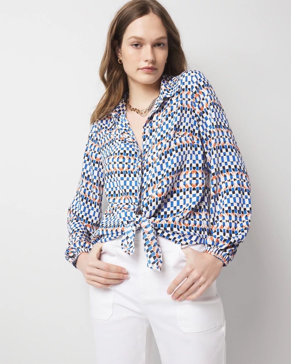 Blouson Tie-Waist Blouse