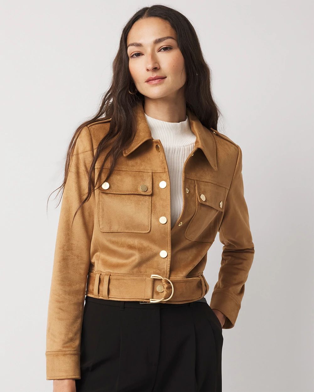 Faux Suede Moto Jacket