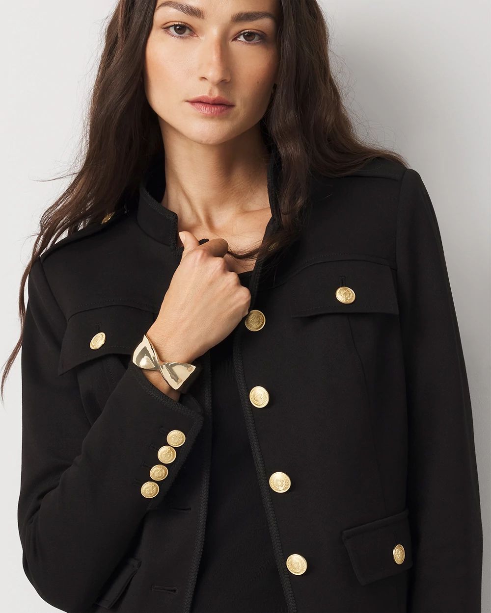 Ponte Button Detail Jacket