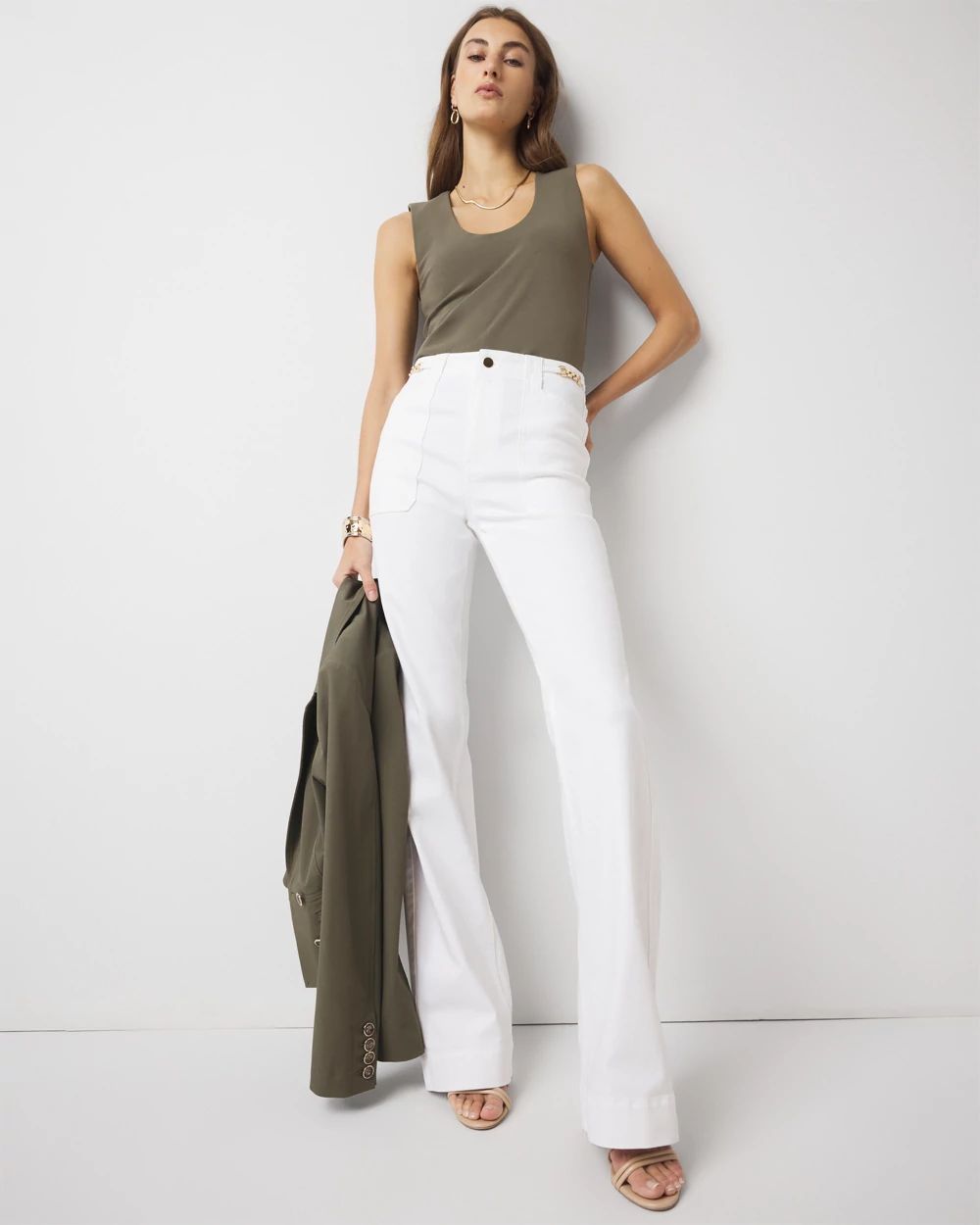 High-Rise Novelty Chain Trouser Jean