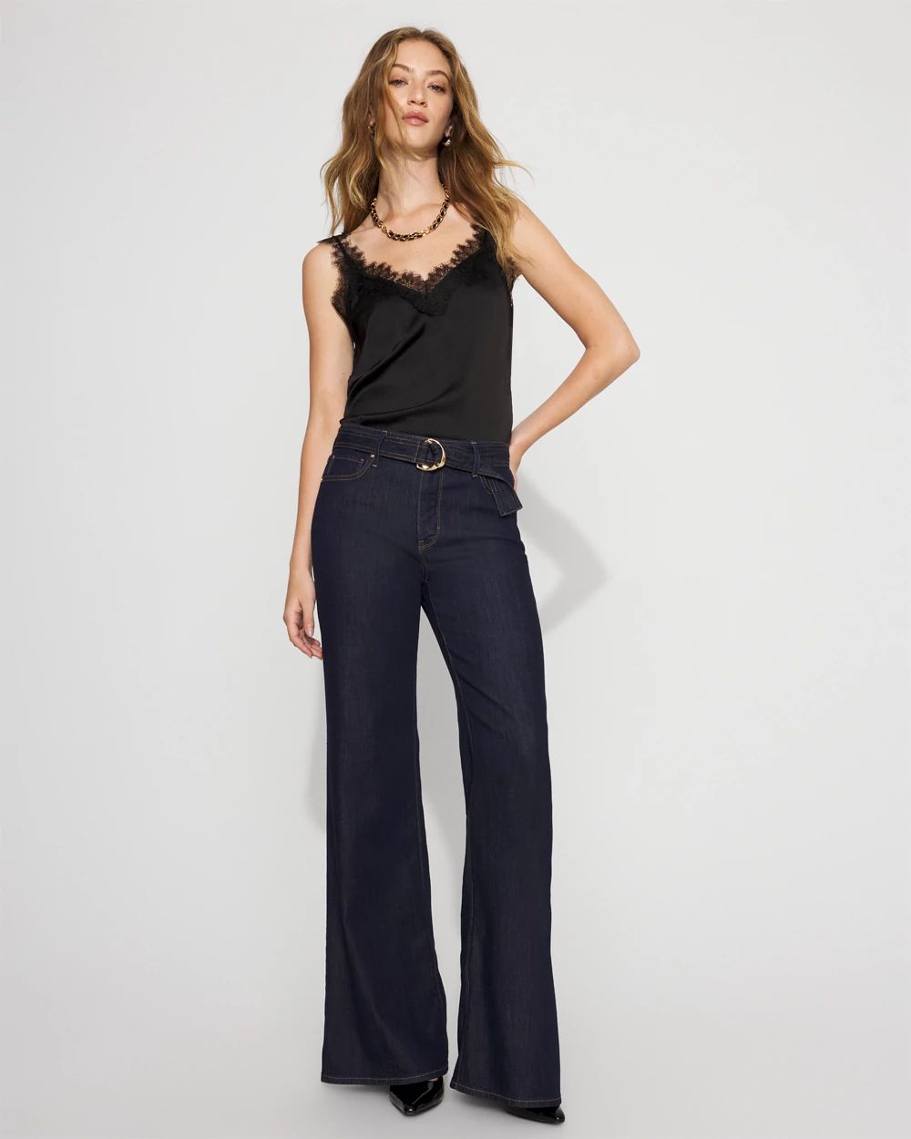 High-Rise Belted Wide-Leg Jean