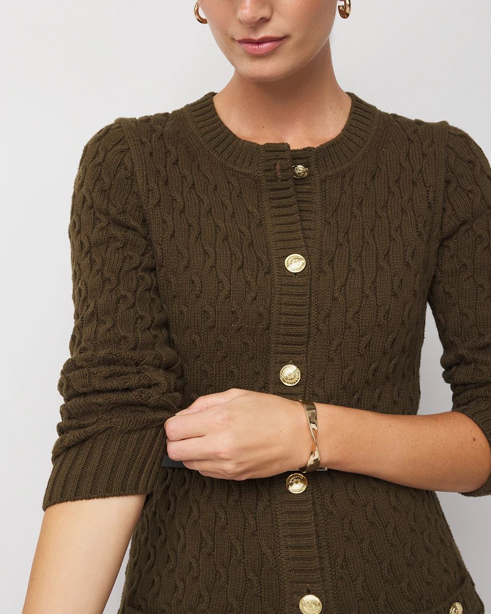 Longline Cable Knit Cardigan Sweater