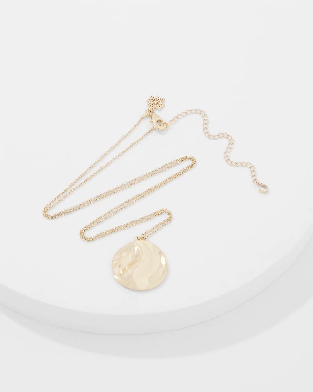 Gold Hammered Disc Pendant