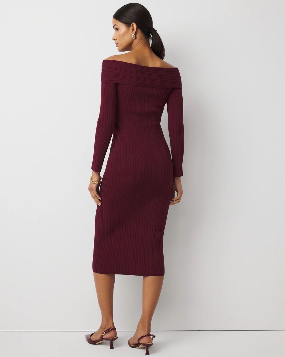 Off-The-Shoulder Sweater Dress