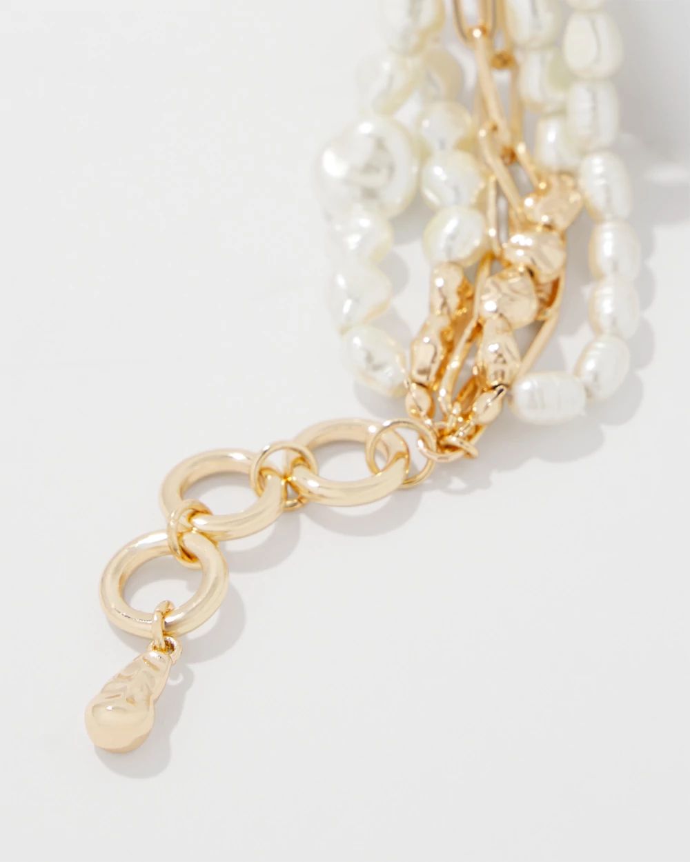 Gold + Pearl Multiple Strand Bracelet