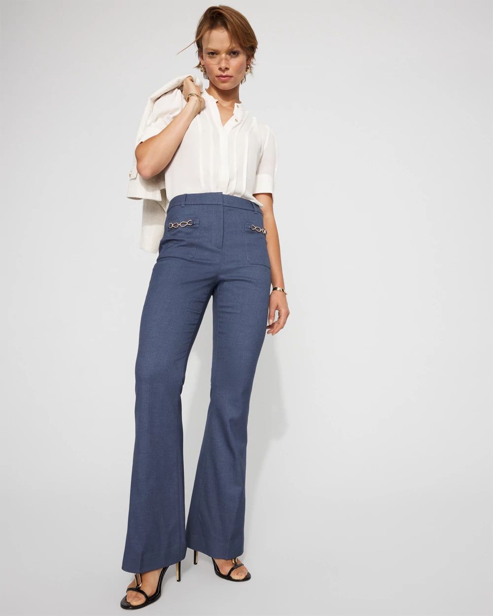 High-Rise Piper Denim-Look Flare Pant