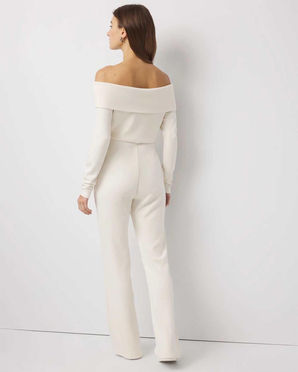 Petite Off-The-Shoulder Fold-Over Jumpsuit