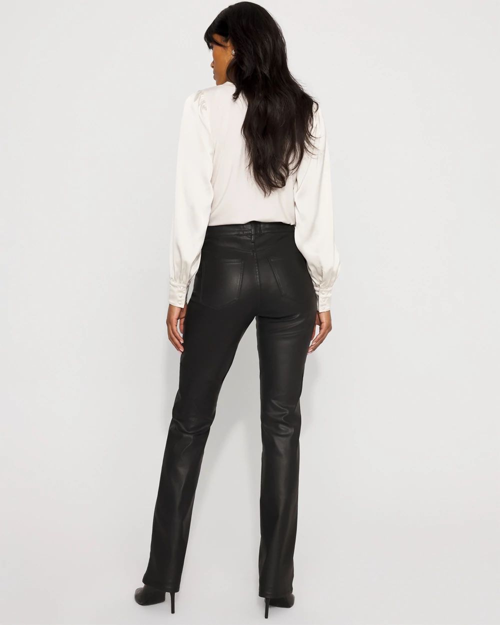 High-Rise Coated Micro Bootcut Jean