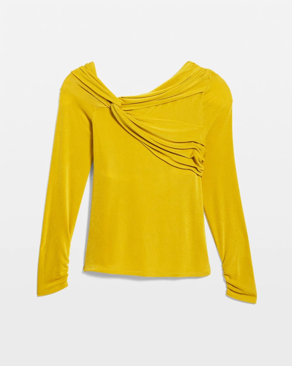 Draped Jersey Top with Twist Details