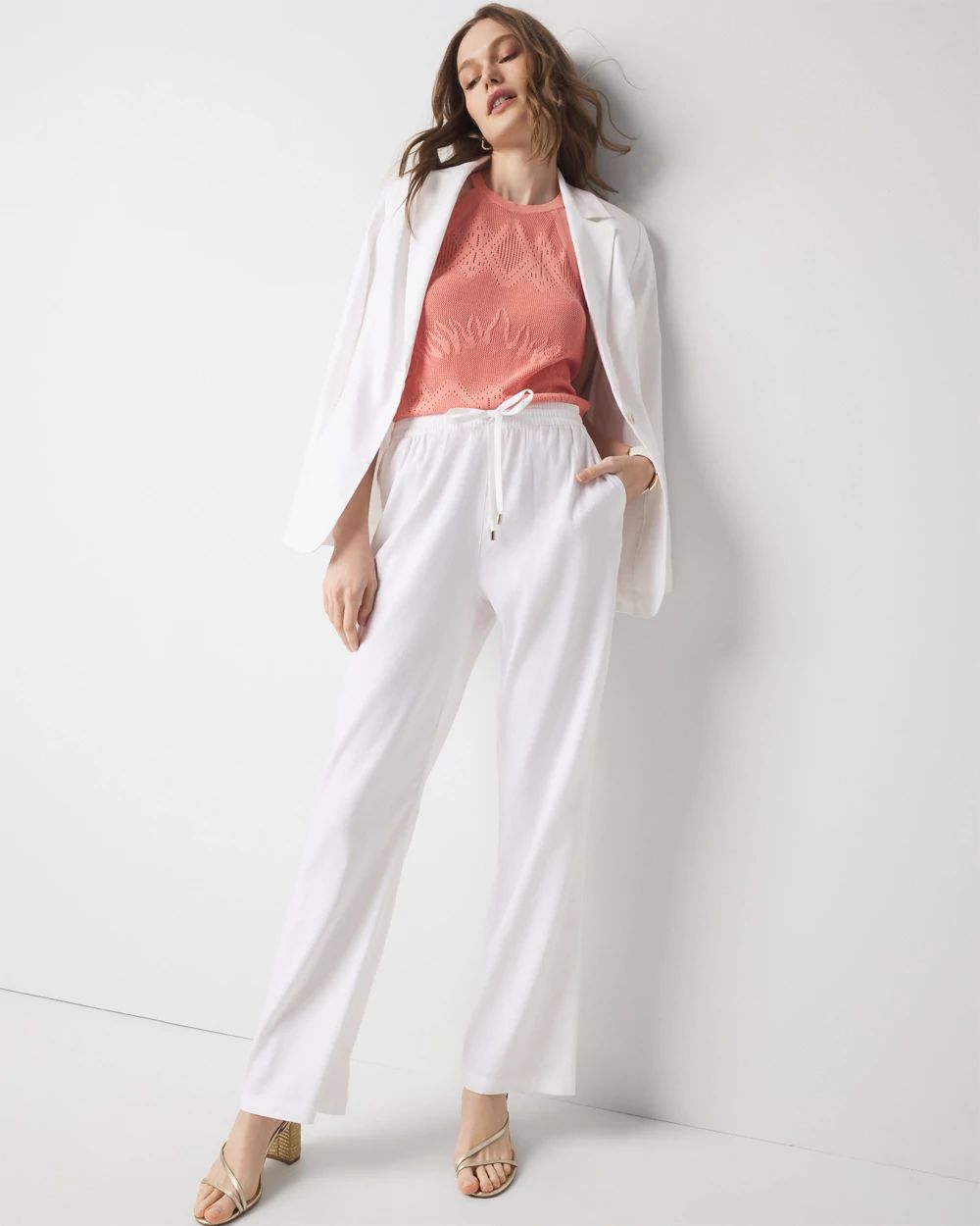 Pointelle Sweater Halter Top