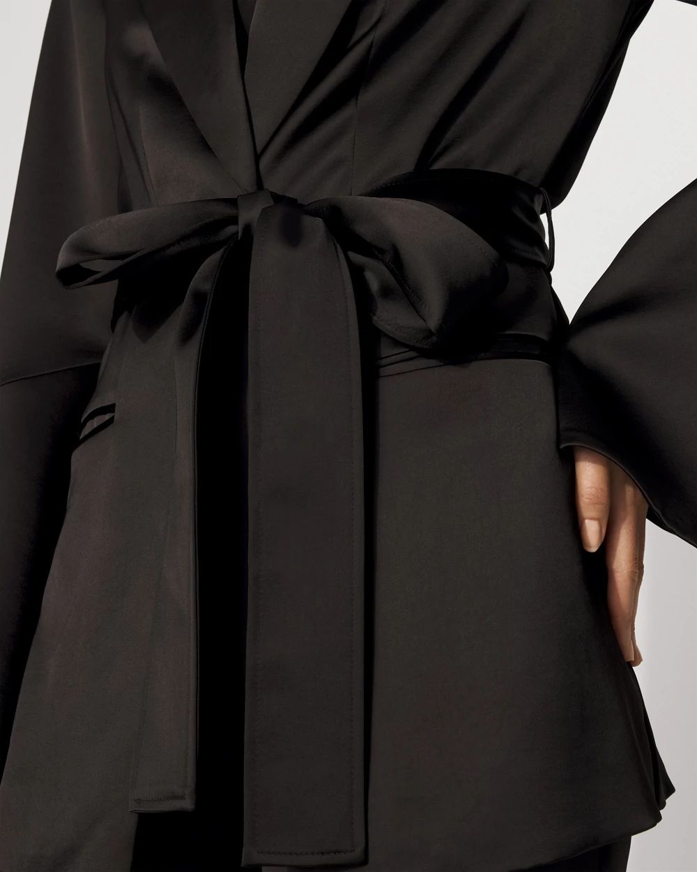 Bell Sleeve Satin Blazer