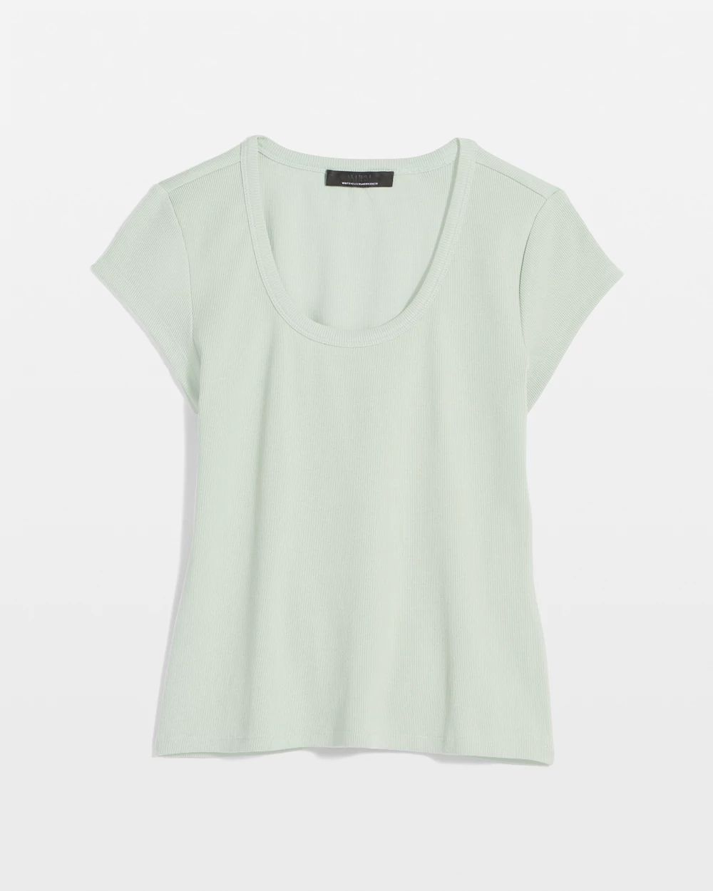 WHBMFORME™ Ribbed Stretch Scoop Neck Tee