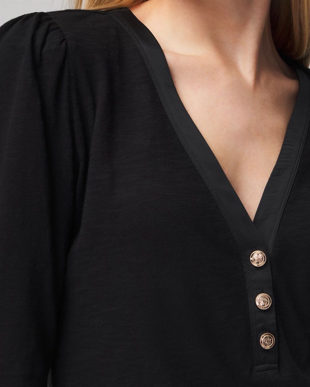 3/4 Sleeve Henley Tee