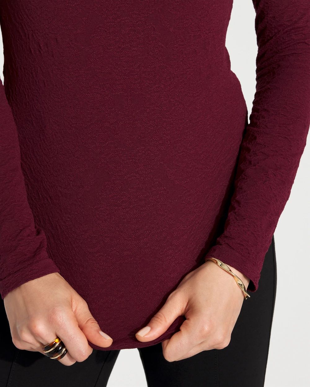 WHBM FORME™ Seamless Jacquard Scoop Neck Tee