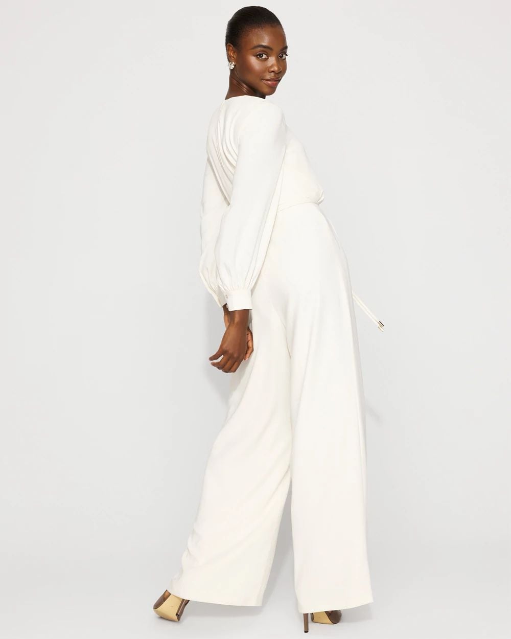 Long Sleeve Crepe Jumpsuit