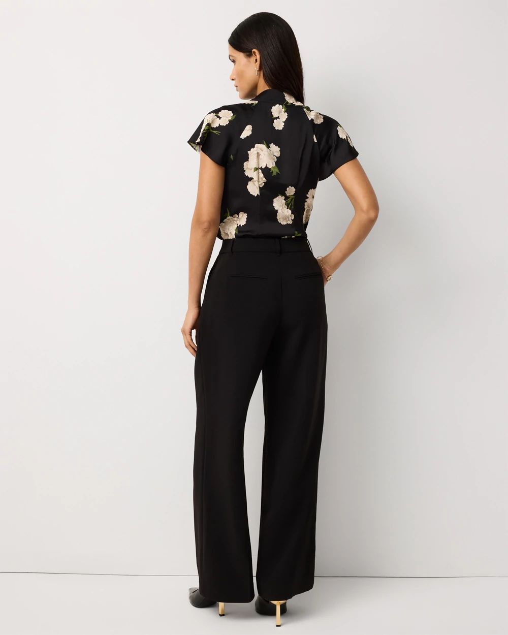 Pleated Wide Leg Pant