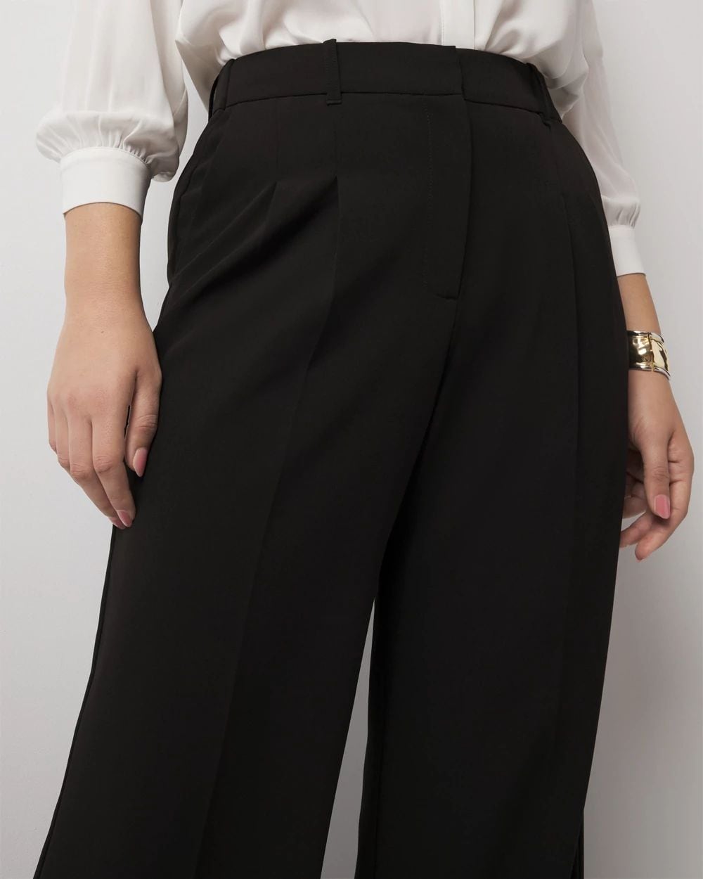 Curvy Pleated Wide Leg Pants