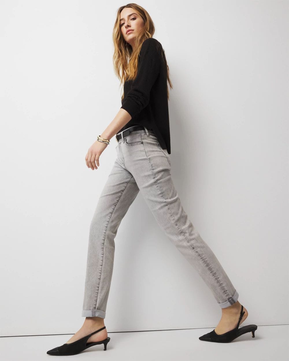 Mid-Rise Girlfriend Jeans