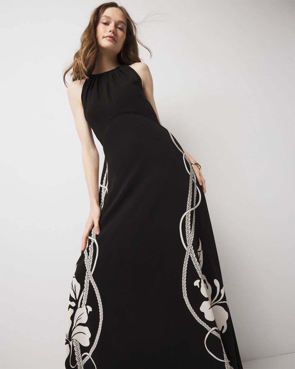 Graphic Floral Maxi Dress