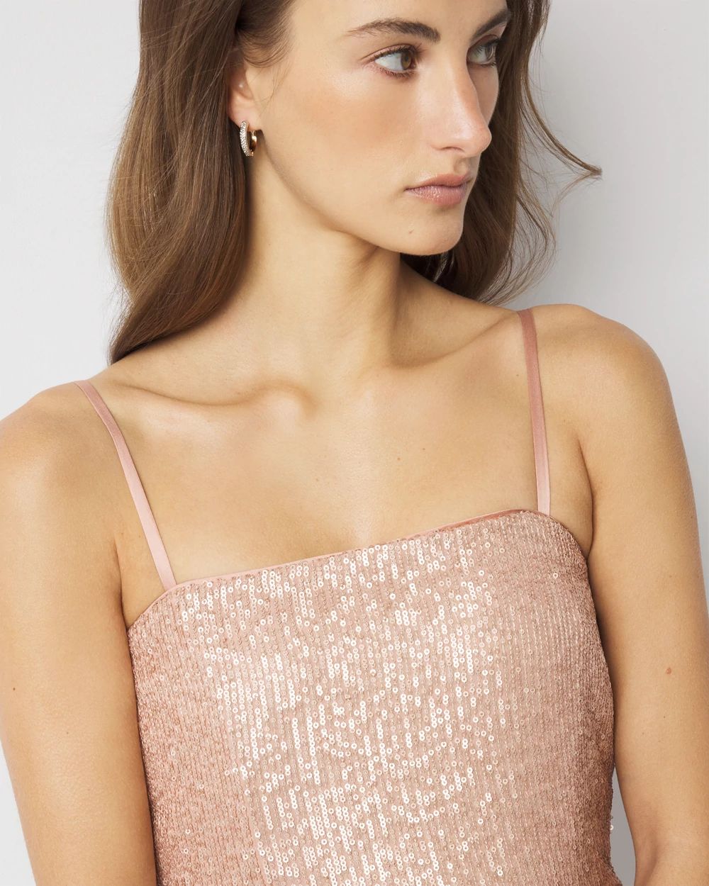Strapless Sequin Midi Dress
