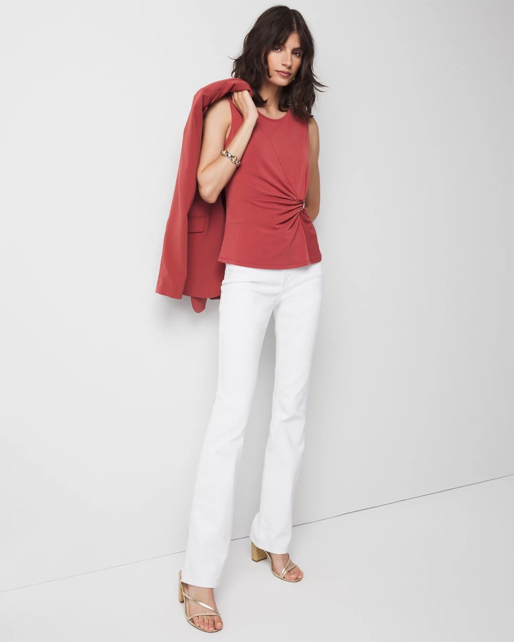 Ring Detail Ruched Tank