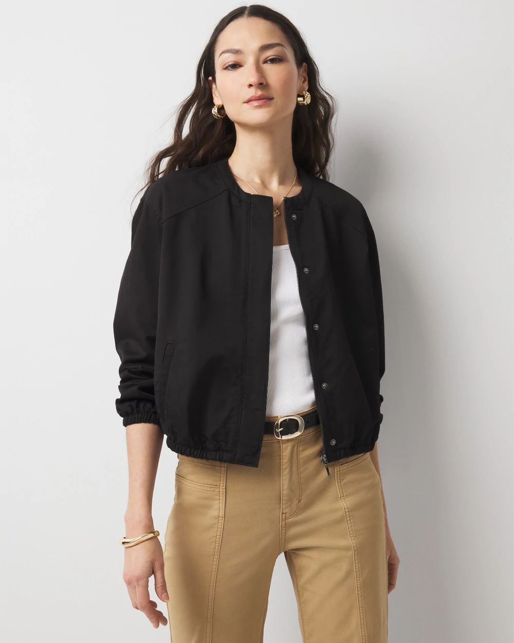 Washed Satin Bomber Jacket