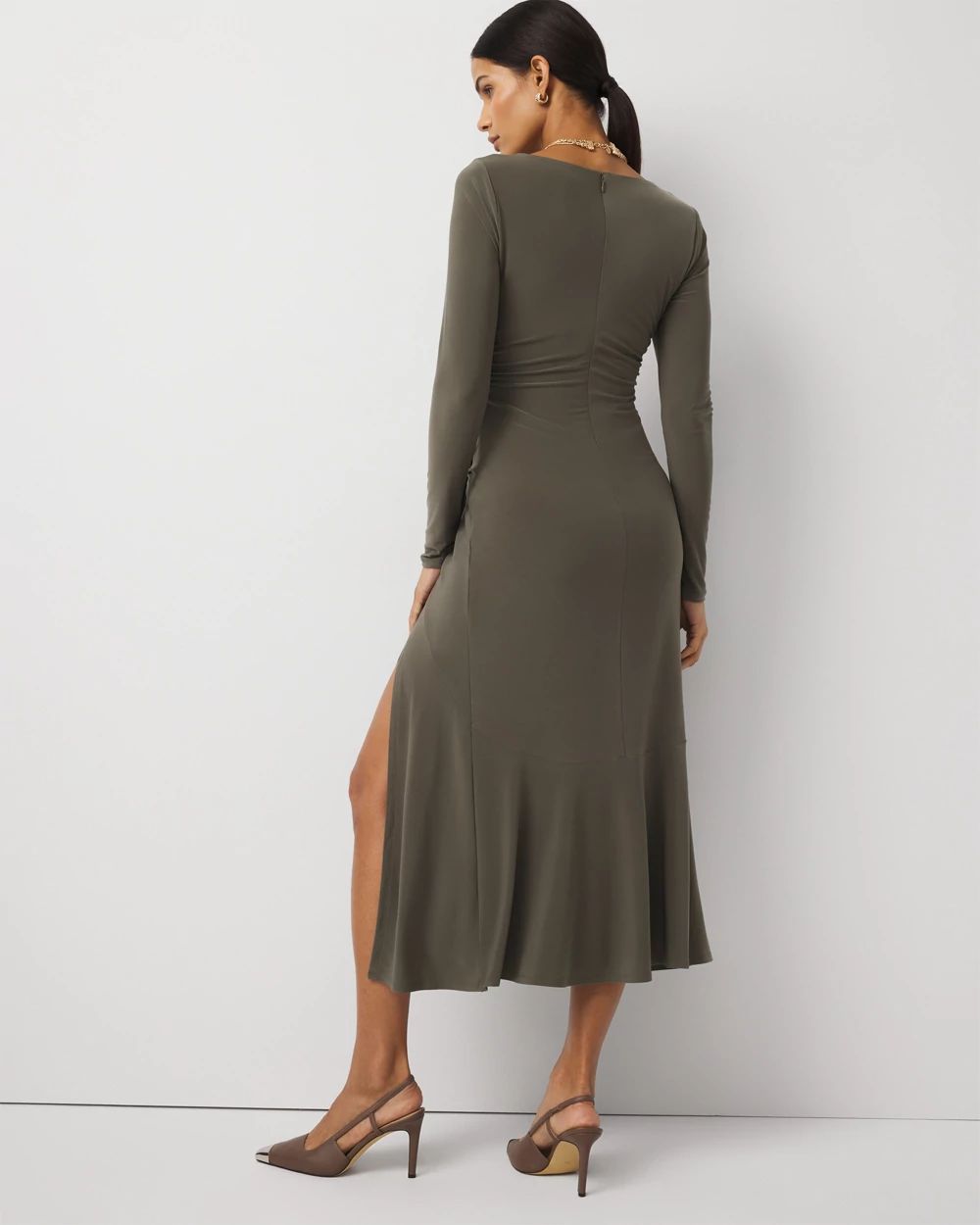 Petite Tie-Waist Midi Dress