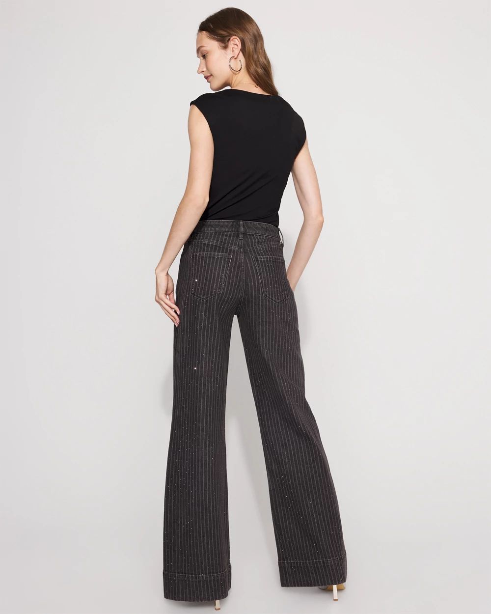 Extra High Rise Heatset Pinstripe Trouser Jean