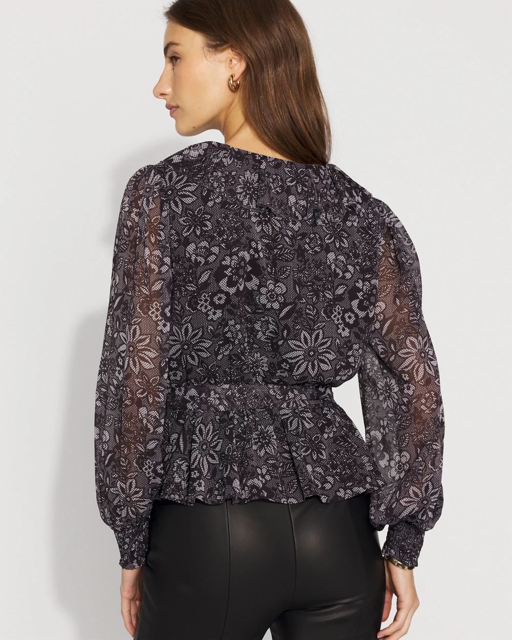 Ruffle + Peplum Surplice Blouse