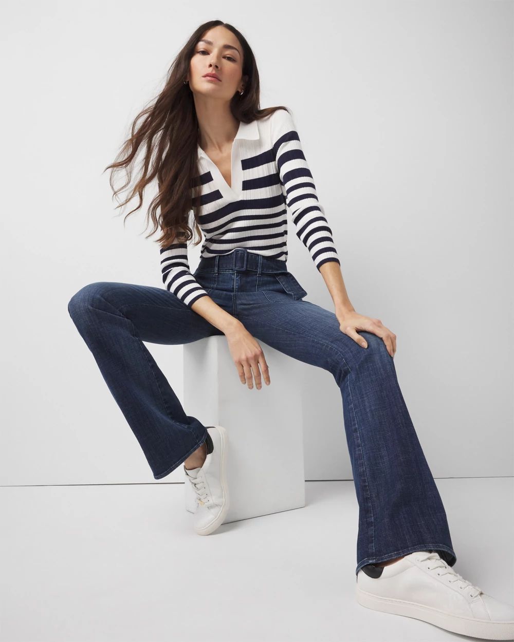 Ribbed Collar Pullover Sweater