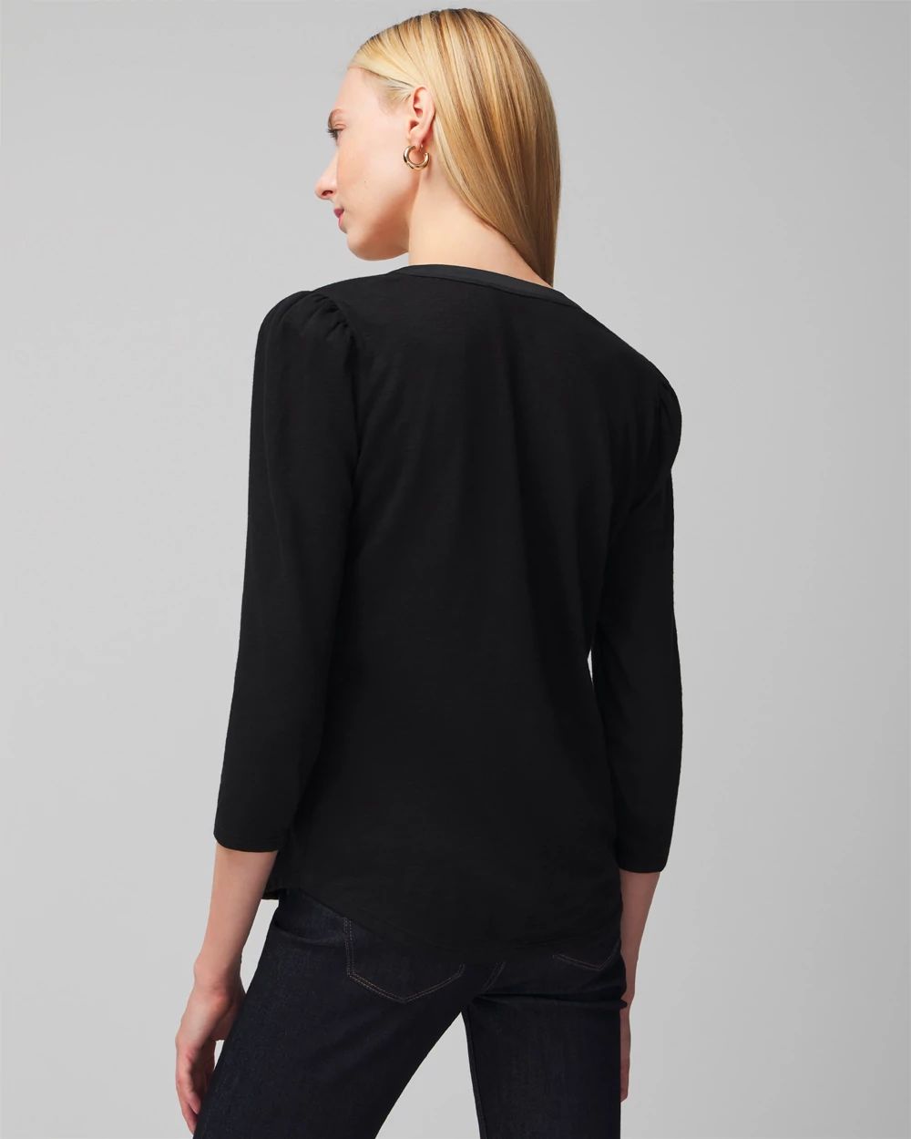 3/4 Sleeve Henley Tee