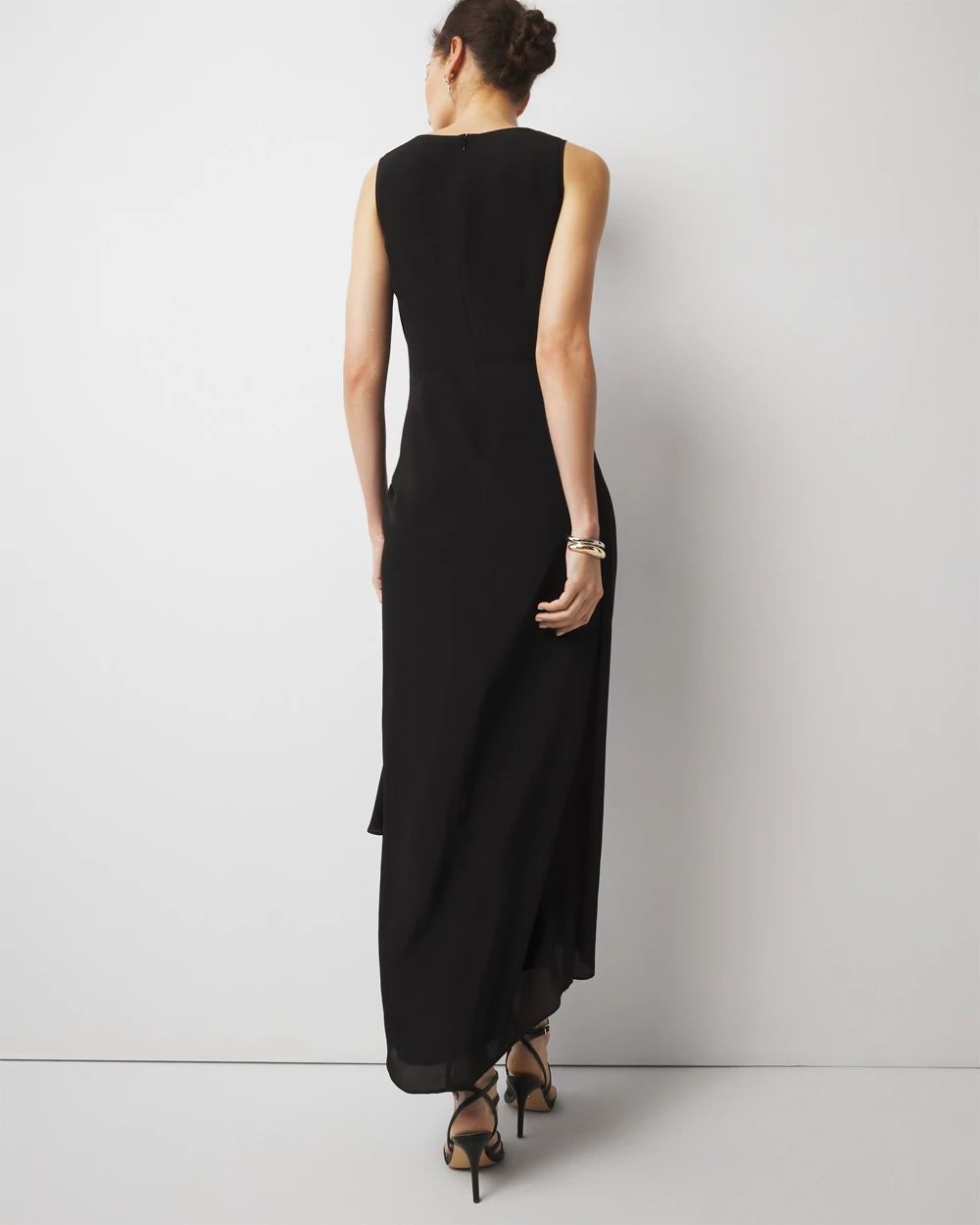 Cowl Neck Ruched Midi Dress
