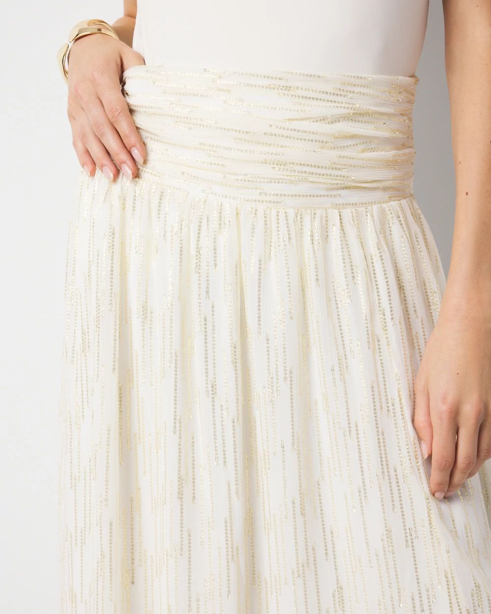 Petite Shirred Waist Maxi Skirt