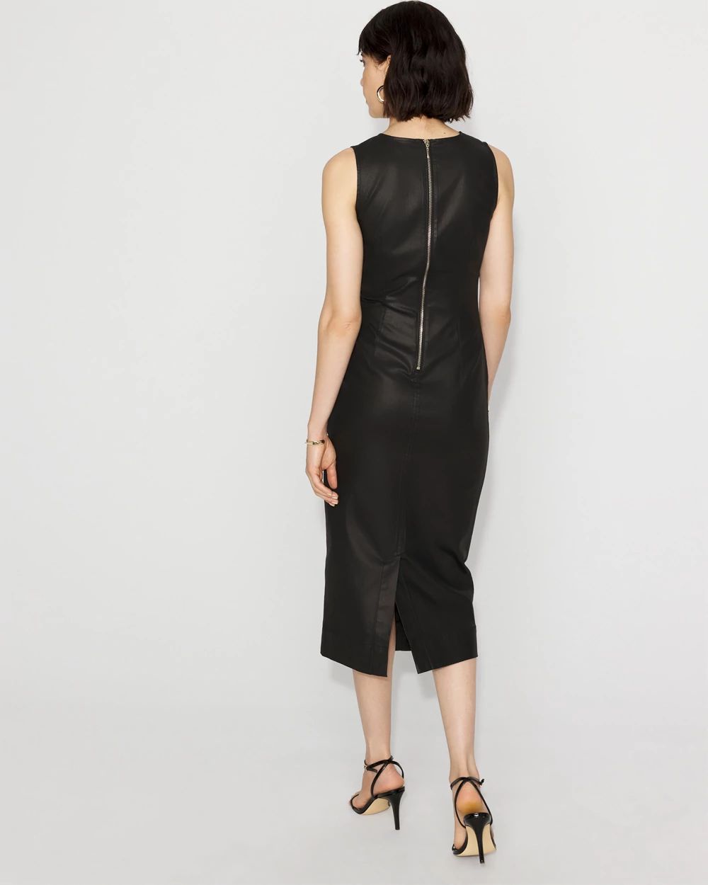 Coated Denim Sheath Dress