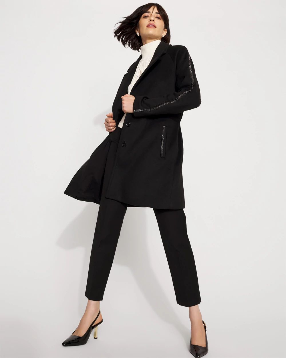 Embellished Wool-Blend Coat