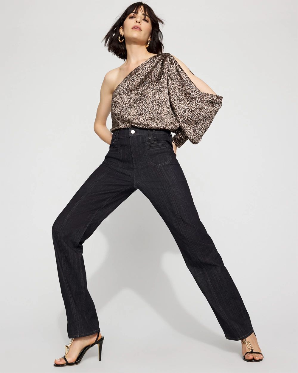 Extra High-Rise Patch Pocket Straight Leg Jean