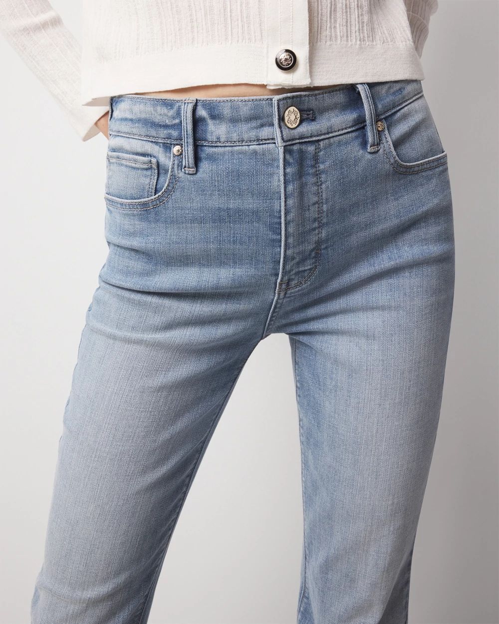 High-Rise Slit Hem Bootcut Jean