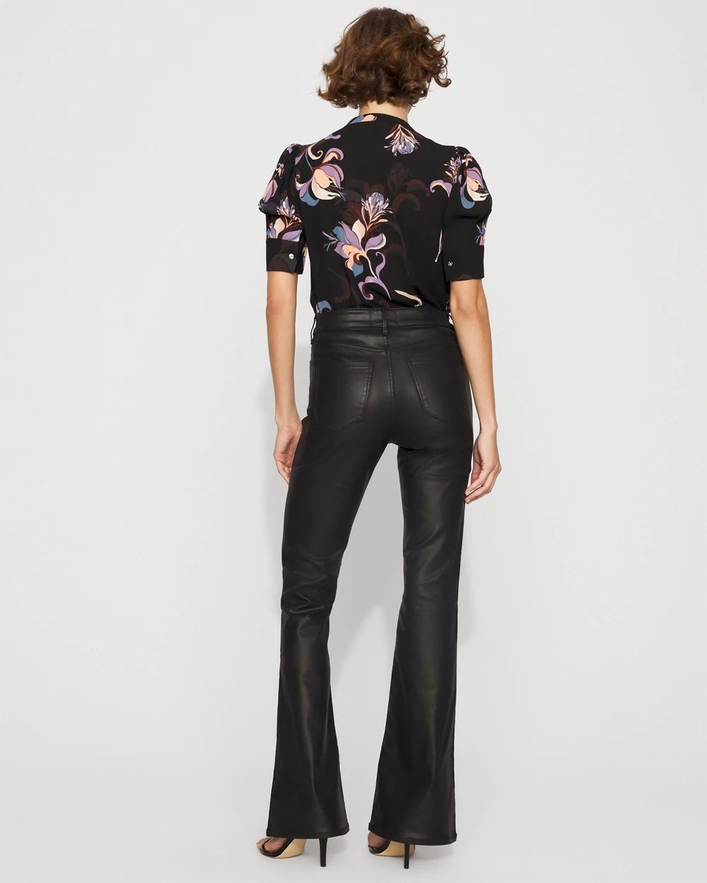 Petite Coated Flare Jean