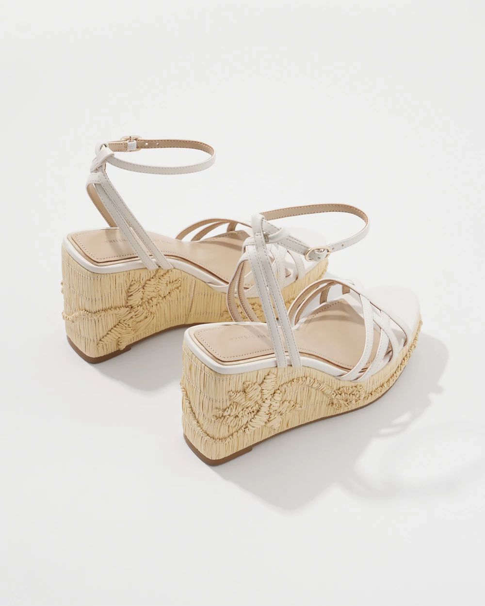 Embroidered Raffia Wedge