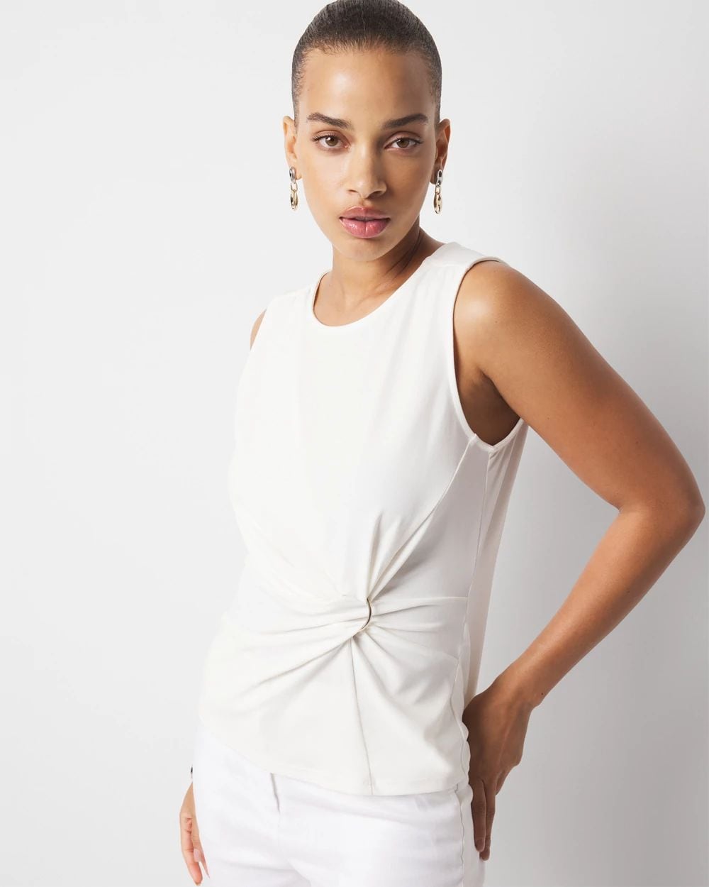 Ring Detail Ruched Tank